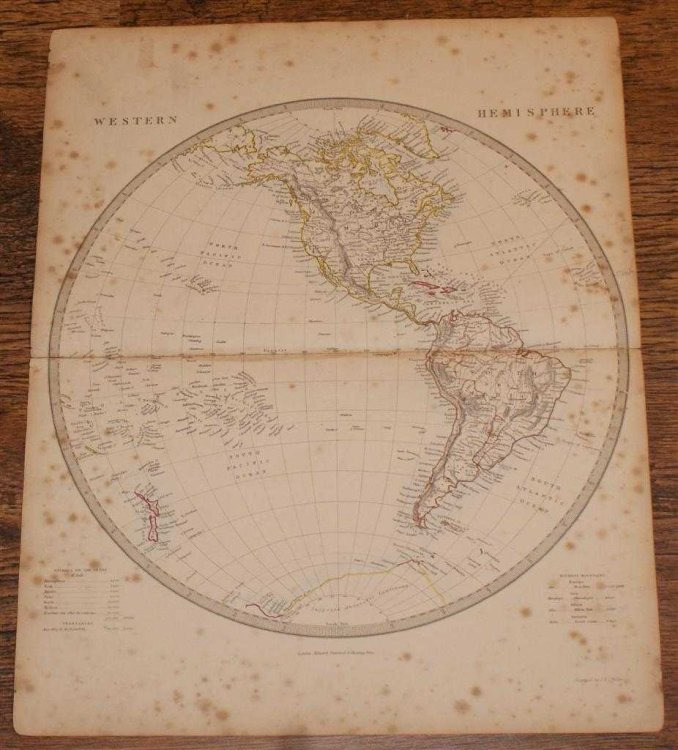 Map of the Western Hemisphere - disbound sheet from 1857 