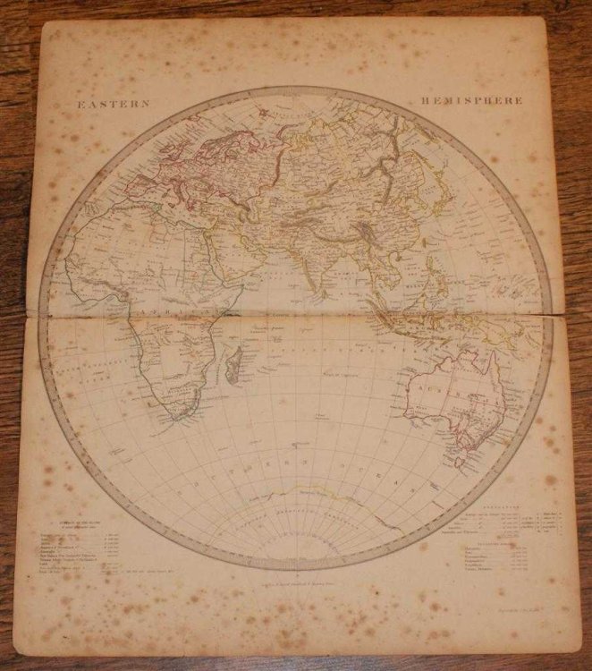 Map of the Eastern Hemisphere - disbound sheet from 1857 