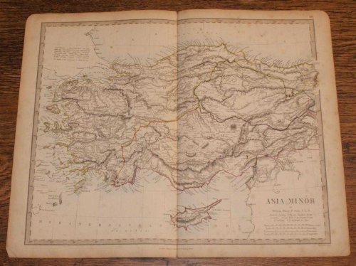 Map of Asia Minor (now Turkey) - disbound sheet from 1857 