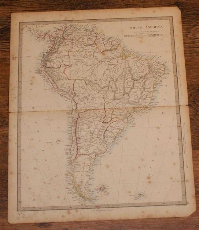 Map of South America - disbound sheet from 1857 