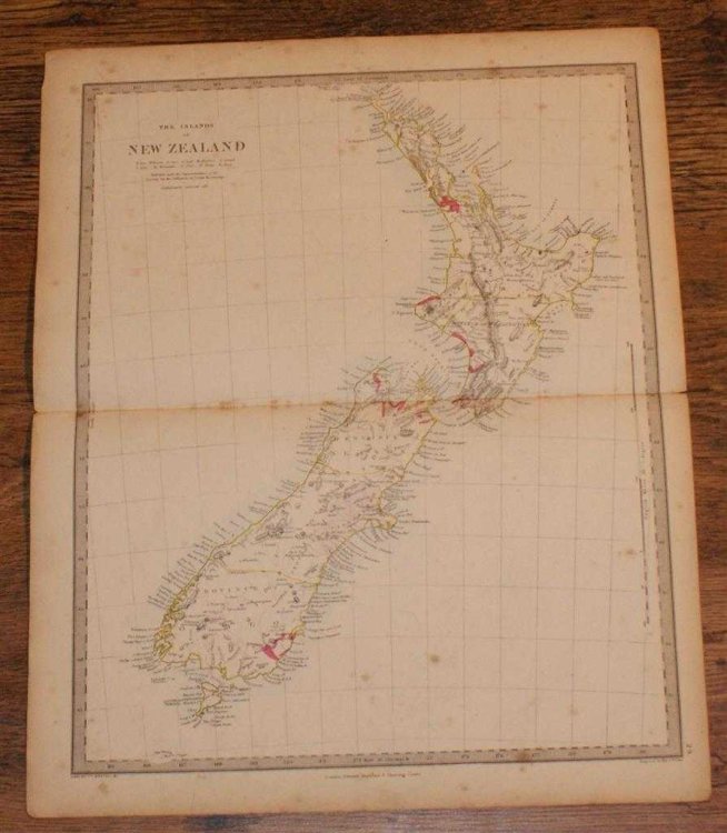 Map of New Zealand - disbound sheet from 1857 