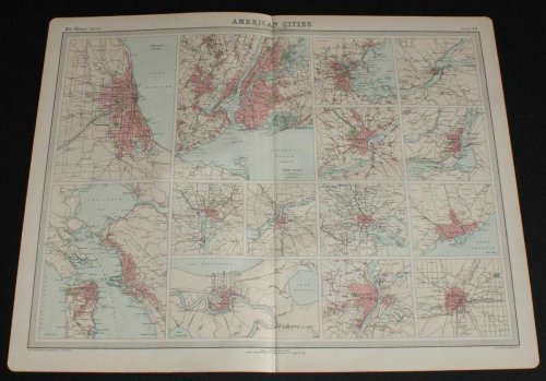 Plans of American and Canadian Cities from the 1920 Times Survey Atlas (Plate 94) including Chicago, New York, Boston, Philadelphia, Montreal, San Francisco, Washington, Toronto, New Orleans, etc.