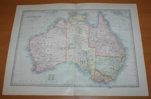 Map of Australia - Sheet 81 disbound from the 1890 'The Library Reference Atlas of the World'