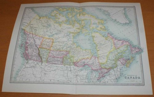 Map of the Dominion of Canada - Sheet 59 disbound from the 1890 'The Library Reference Atlas of the World'