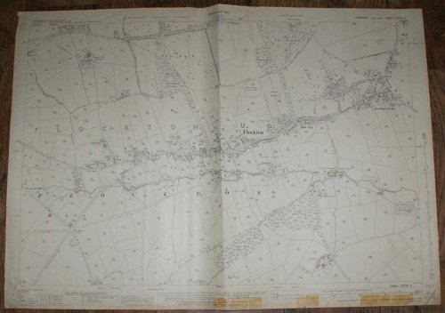 1:2,500 Ordnance Survey Map, Yorkshire (West Riding) Sheet CCLXI.3. Edition of 1932, Re-surveyed 1891, Revised 1930, Re-Levelled 1931, 100/32, Flockton and Flockton U. D.