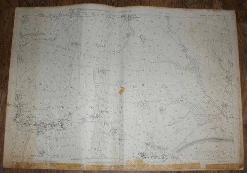 1:2,500 Ordnance Survey Map, Yorkshire (West Riding) Sheet CCLXI.10. Edition of 1931, Re-surveyed 1892, Revised 1929, Re-Levelled 1930, 75/31 25/45.Ch, Shelly and Area to NW