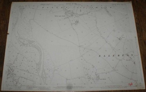 1:2,500 Ordnance Survey Map, Yorkshire (North Riding) Sheet LIV.4. Edition of 1913, Re-Surveyed 1891, Revised 1912, Re-Levelled 1910, 25/23, Catterick (part) and Area to NE with Bolton upon Swale and North Ellerton
