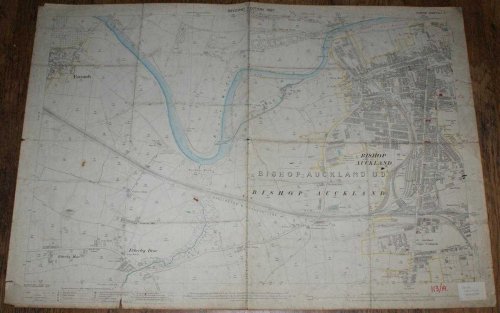 1:2,500 Ordnance Survey Map, Durham, Sheet XLII.2. Edition of 1897, Surveyed 1856, Revised 1896, 50/07, Bishop Auckland and Area to West with Escomb (part) and Etherley Dene