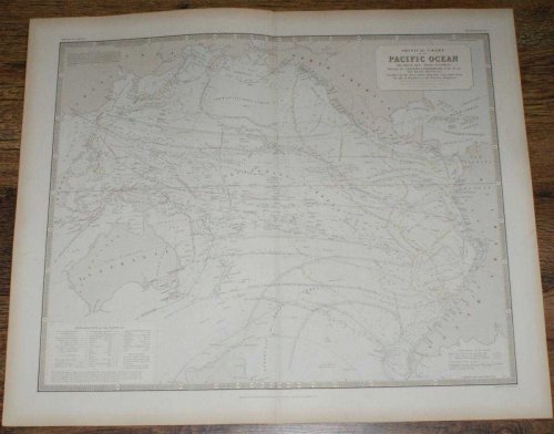 Physical Chart of the Pacific Ocean or the Great Sea (Mare Pacifico). Showing the Currents and Temperature of the Ocean, the Trade Routes &c.