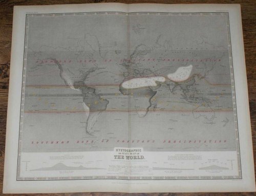 Hyetographic or Rain Map of the World Extended from the Original Designs of Professor Berghaus