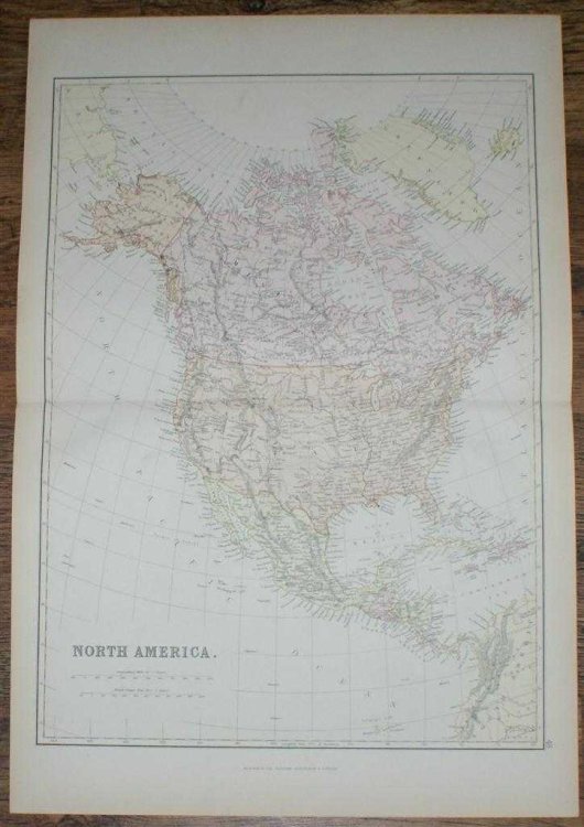 1884 Blackie's Map of North America