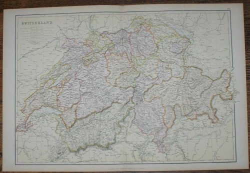1884 Blackie's Map of Switzerland