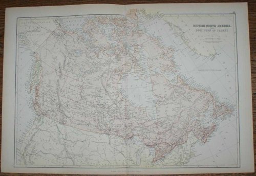 1884 Blackie's Map of British North America - The Dominion of Canada