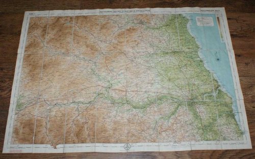 South Northumberland - Bartholomew's New Reduced Survey of England and Wales, Sheet 2, Scale 2 Miles to an Inch, Coloured for Tourists and Cyclists