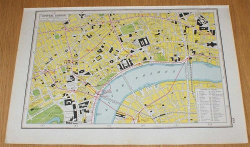 Street Plan of Central London from Harmsworth's 1922 Atlas of the World