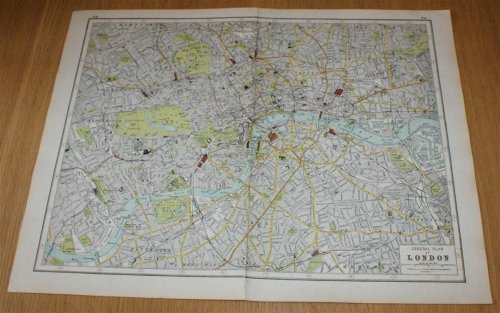 Street Plan of London from Harmsworth's 1922 Atlas of the World