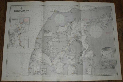 Nautical Chart Nr. 104, Limfjorden, Aalborg - Thyboron. Scale 1:130,000. New Edition 1965, Corrected to 1973