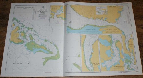 Nautical Chart No. 1735 South Pacific Ocean, Solomon Islands, Plans in the New Georgia Group
