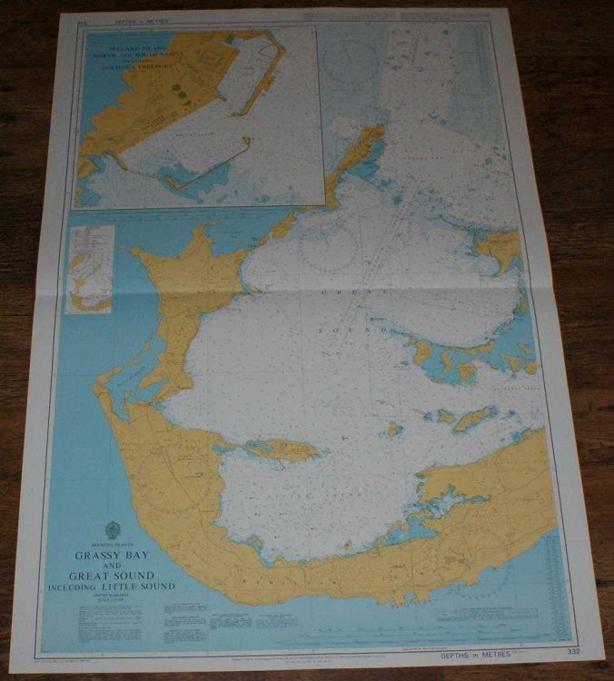 Nautical Chart No. 332 Bermuda Islands - Grassy Bay and Great Sound including Little Sound