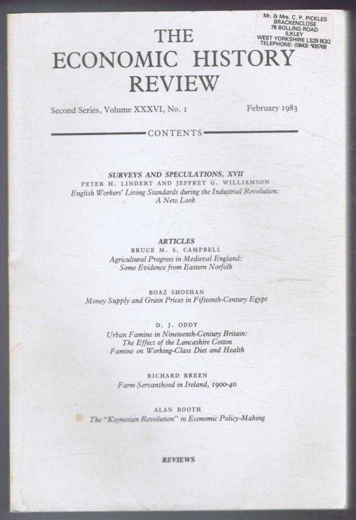 The Economic History Review. Second Series, Volume XXXVI (36), No. 1, February 1983