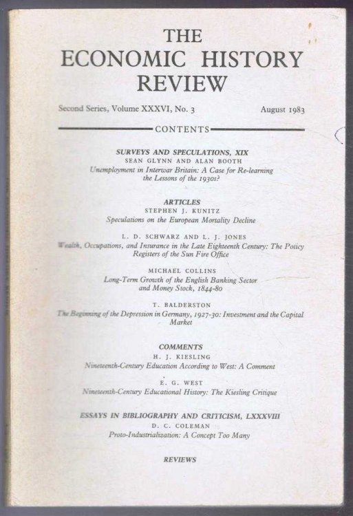 The Economic History Review. Second Series, Volume XXXVI (36), No. 3, August 1983