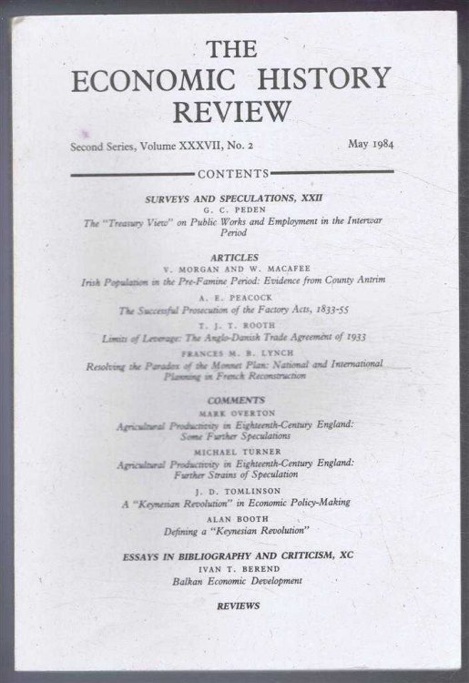 The Economic History Review. Second Series, Volume XXXVII (37), No. 2, May 1984