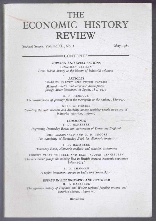 The Economic History Review. Second Series, Volume XL (40), No. 2, May 1987