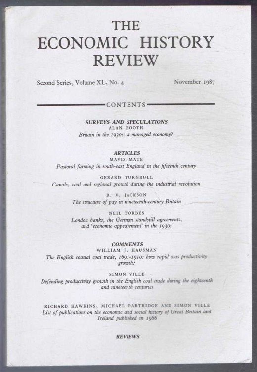 The Economic History Review. Second Series, Volume XL (40), No. 4, November 1987