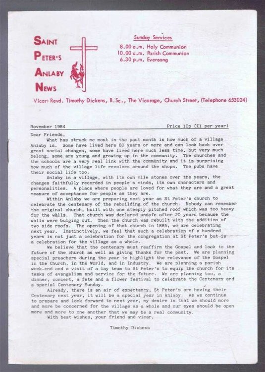 Saint Peter's Anlaby News & York Diocesan Leaflet - November 1984