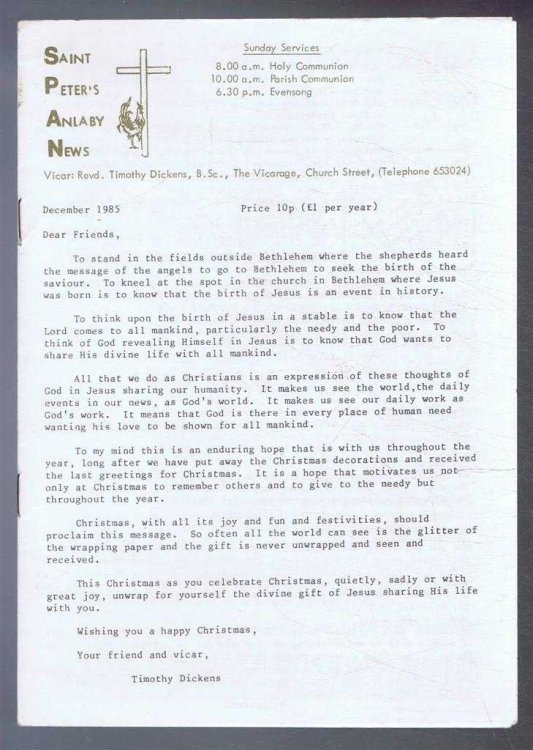 Saint Peter's Anlaby News & York Diocesan Leaflet - December 1985