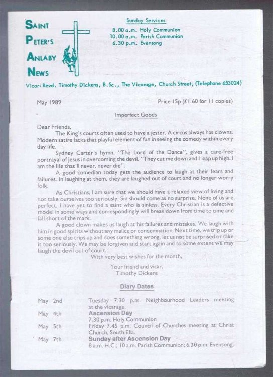Saint Peter's Anlaby News & York Diocesan Leaflet - May 1989