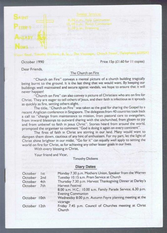 Saint Peter's Anlaby News & York Diocesan Leaflet - October 1990