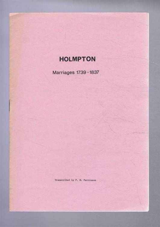 Holmpton: Marriages 1739 to 1837