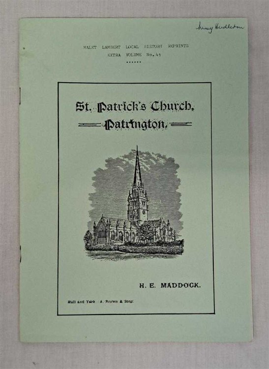 St. Patrick's Church, Patrington. Malet Lambert Local History Reprints, Extra Volume No. 41