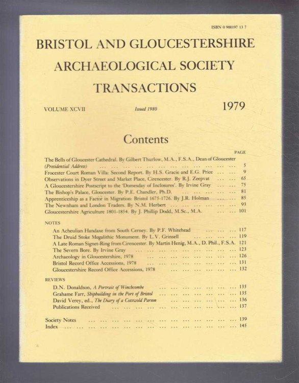 Transactions of the Bristol and Gloucestershire Archaeological Society for 1979, Volume XCVII (97)