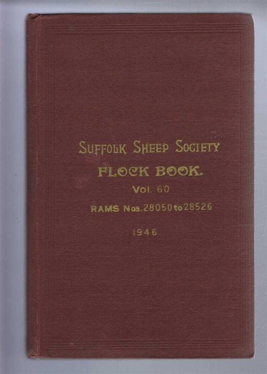 Suffolk Sheep Society Flock Book, Volume LC, (60), 1946, Rams Nos. 28050 to 28526