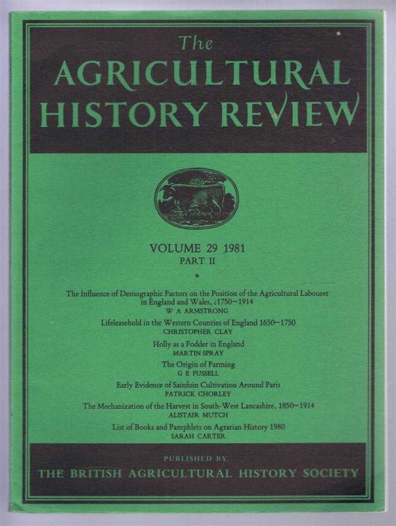 The Agricultural History Review, Volume 29 1981, Part II