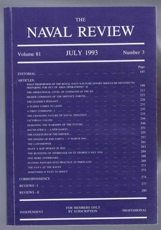 The Naval Review. Vol. 81 No. 3. July 1993