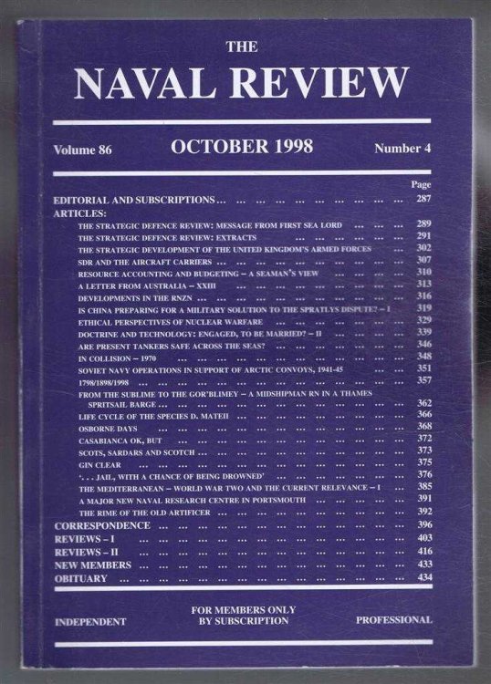 The Naval Review. Vol. 86 No. 4. October 1998