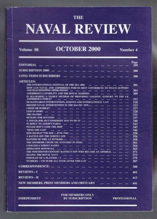 The Naval Review. Vol. 88 No. 4. October 2000