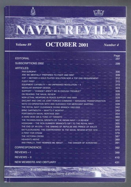 The Naval Review. Vol. 89 No. 4. October 2001