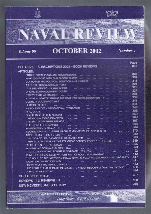 Image for The Naval Review. Vol. 90 No. 4. October 2002 The Naval Review. Vol. 90 No. 4. October 2002