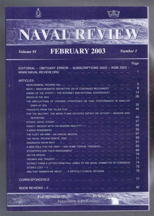 Image for The Naval Review. Vol. 91 No. 1. February 2003 The Naval Review. Vol. 91 No. 1. February 2003