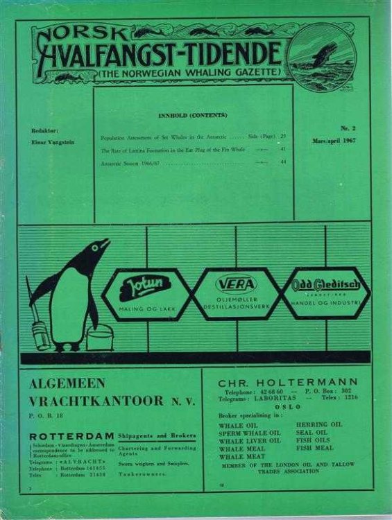 Image for Norsk Hvalfangst-Tidende (The Norwegian Whaling Gazette), Organ For the International Association of Whaling Companies. Nr. 2 Mars/april 1967 Norsk Hvalfangst-Tidende (The Norwegian Whaling Gazette), Organ For the International Association of Whaling Companies. Nr. 2 Mars/april 1967