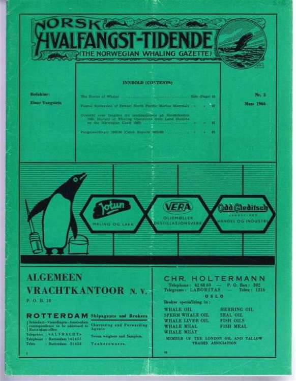 Image for Norsk Hvalfangst-Tidende (The Norwegian Whaling Gazette), Organ For the International Association of Whaling Companies. Nr. 3, Mars 1966 Norsk Hvalfangst-Tidende (The Norwegian Whaling Gazette), Organ For the International Association of Whaling Companies. Nr. 3, Mars 1966