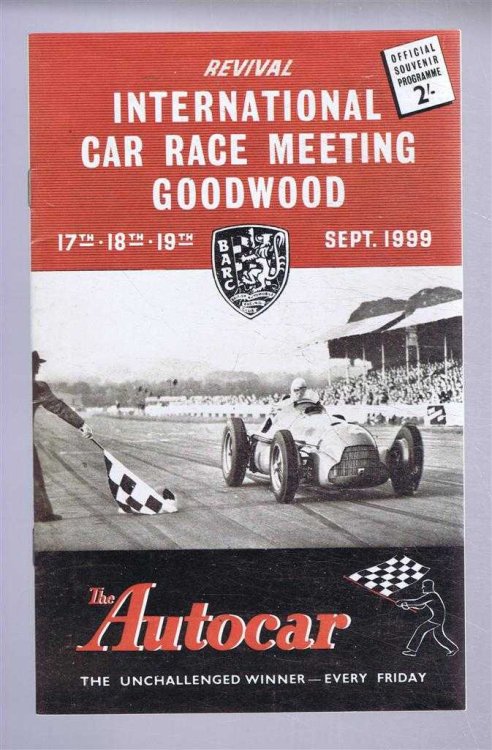 Programme for Revival Race Meeting Goodwood Nr. Chichester, Sussex. September 17th, 18th, 19th 1999, British Automobile Club, Classic Racing Motorcycle Club