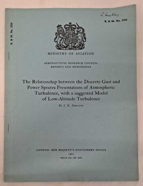 Relationship between Discrete Gust & Power Spectra Presentations of Atmospheric Turbulence, suggested Model of Low-Altitude Turbulence. Ministry of Aviation Aeronautical Research Council Reports & Memorandum (R & M) No. 3316
