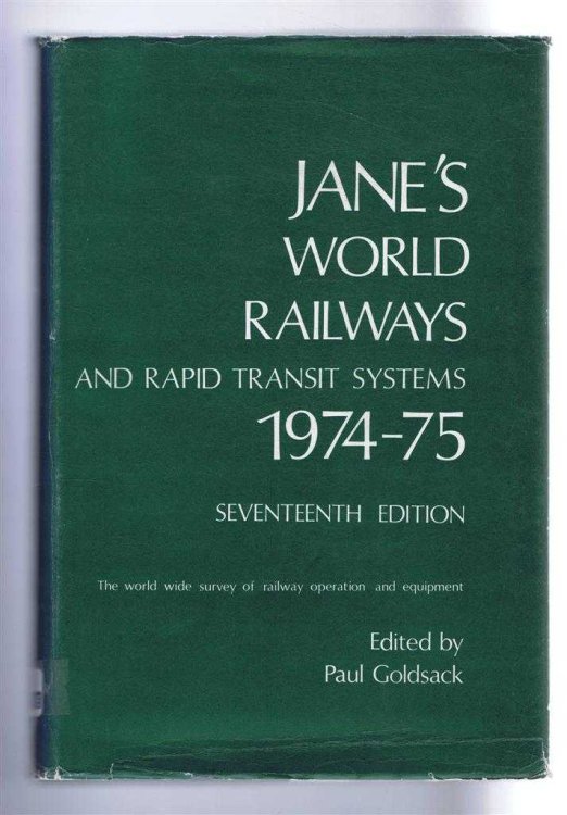 Jane's World Railways 1974-75, Seventeenth Edition