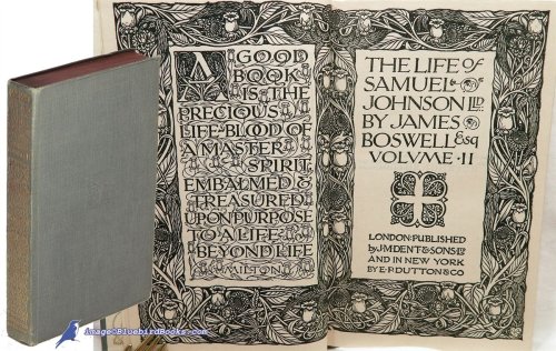 The Life of Samuel Johnson LL.D., Volume Two only, of the Two-volume set (Everyman's Library #2)