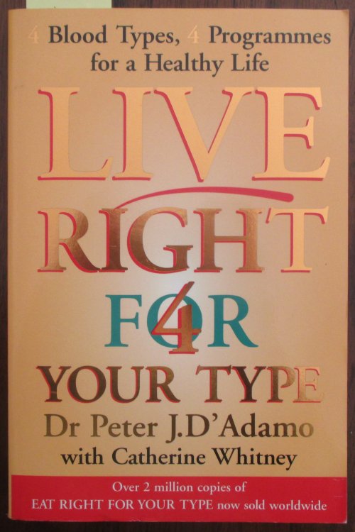 Live Right For Your Type: 4 Blood Types; 4 Programmes For a Healthy Life